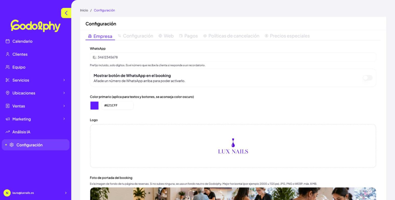 Configuración → Empresa