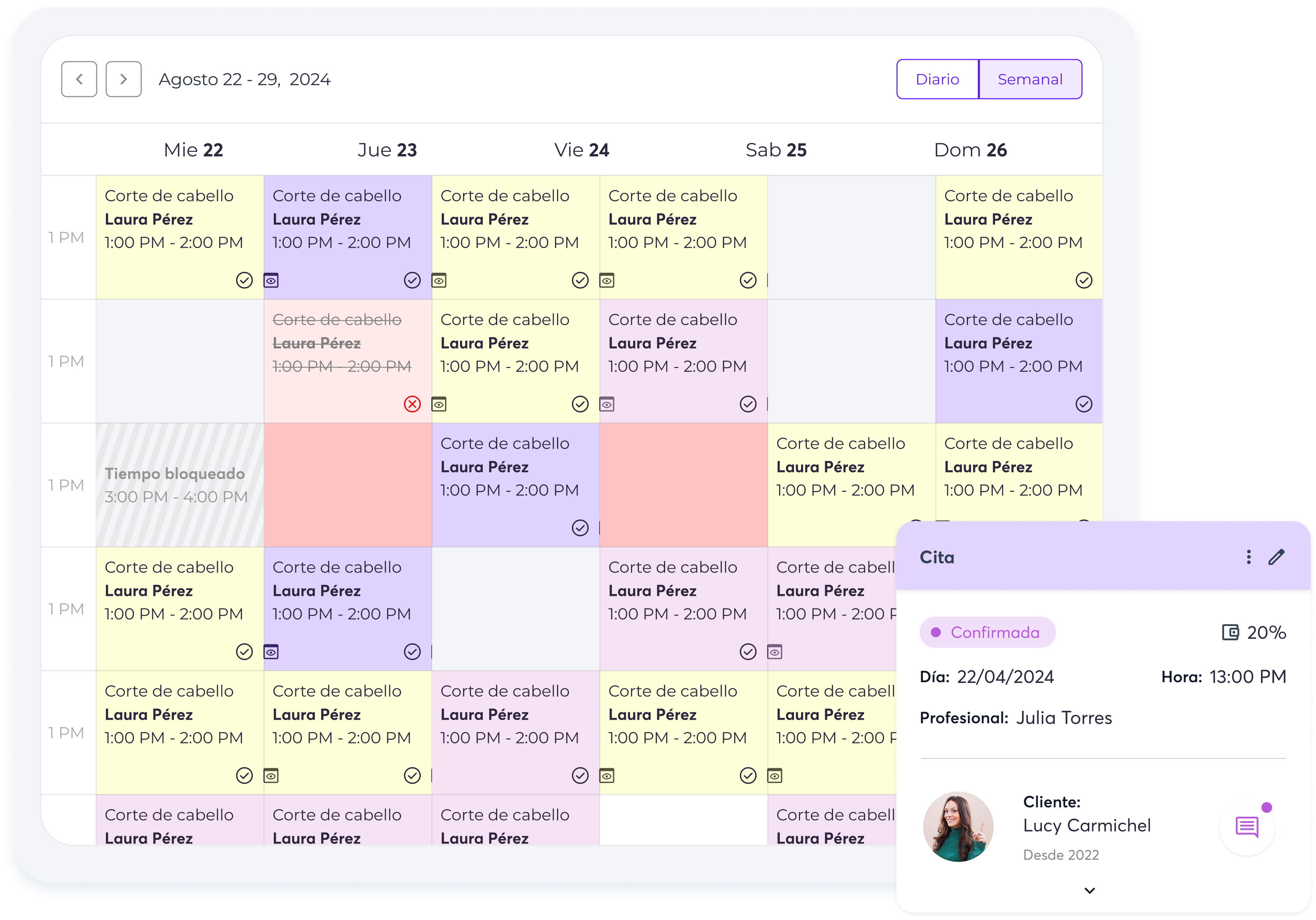 El equipo ve su agenda en tiempo real
