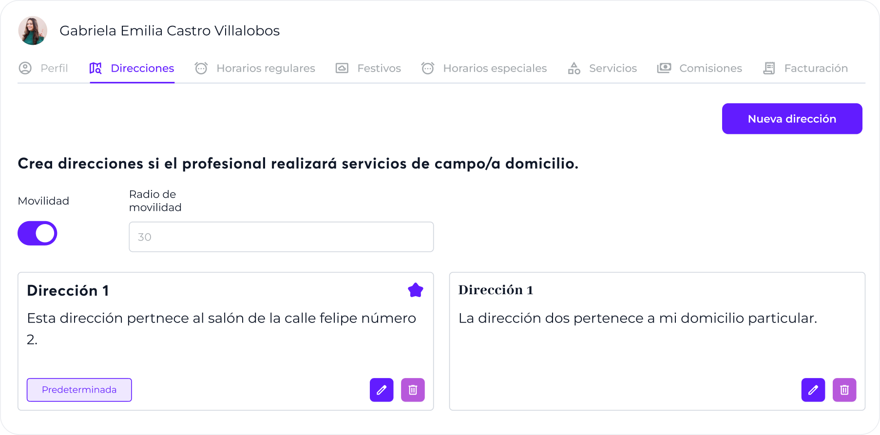 Profesionales que realizan servicios a domicilio
