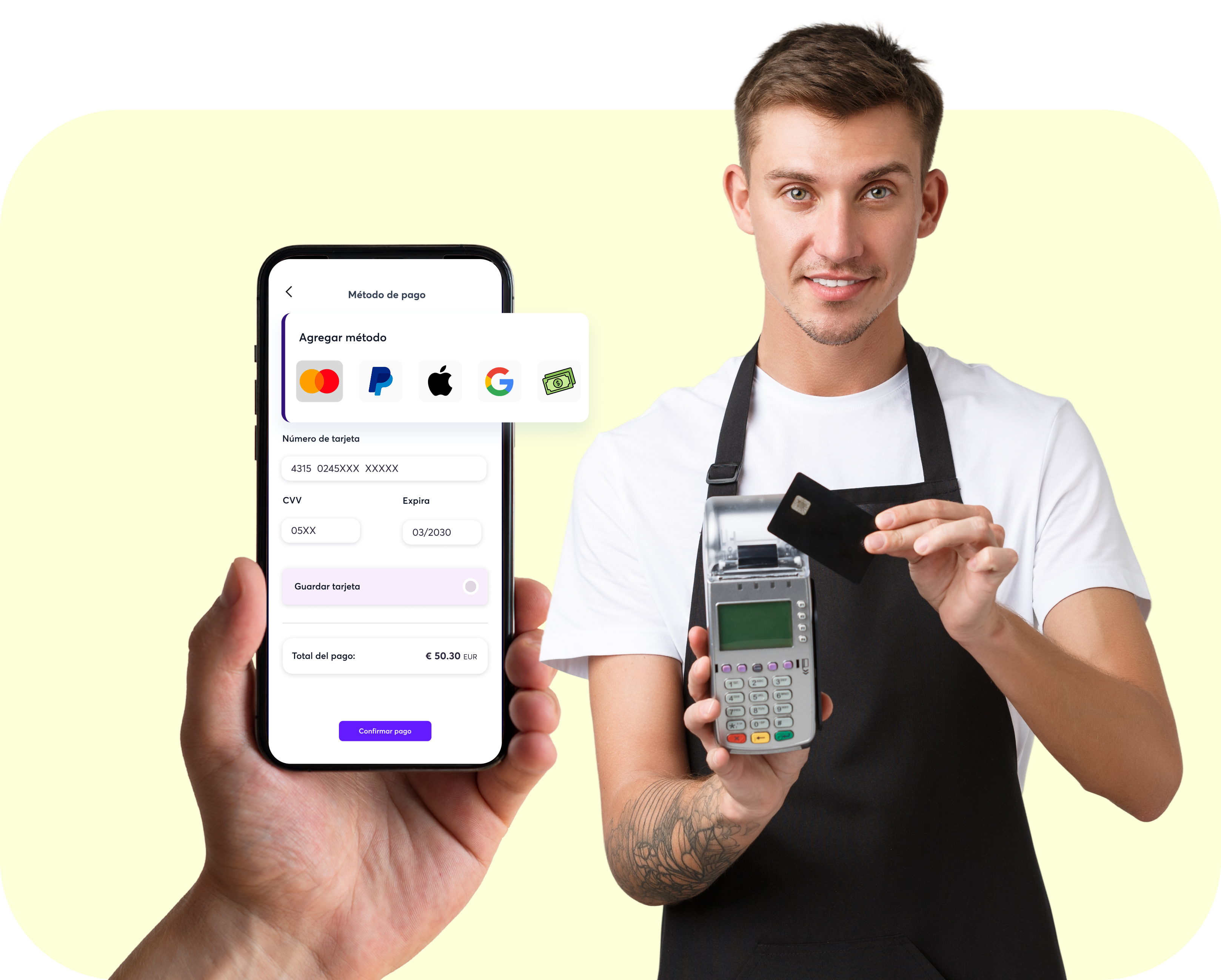 Pago desde el dispositivo móvil del cliente