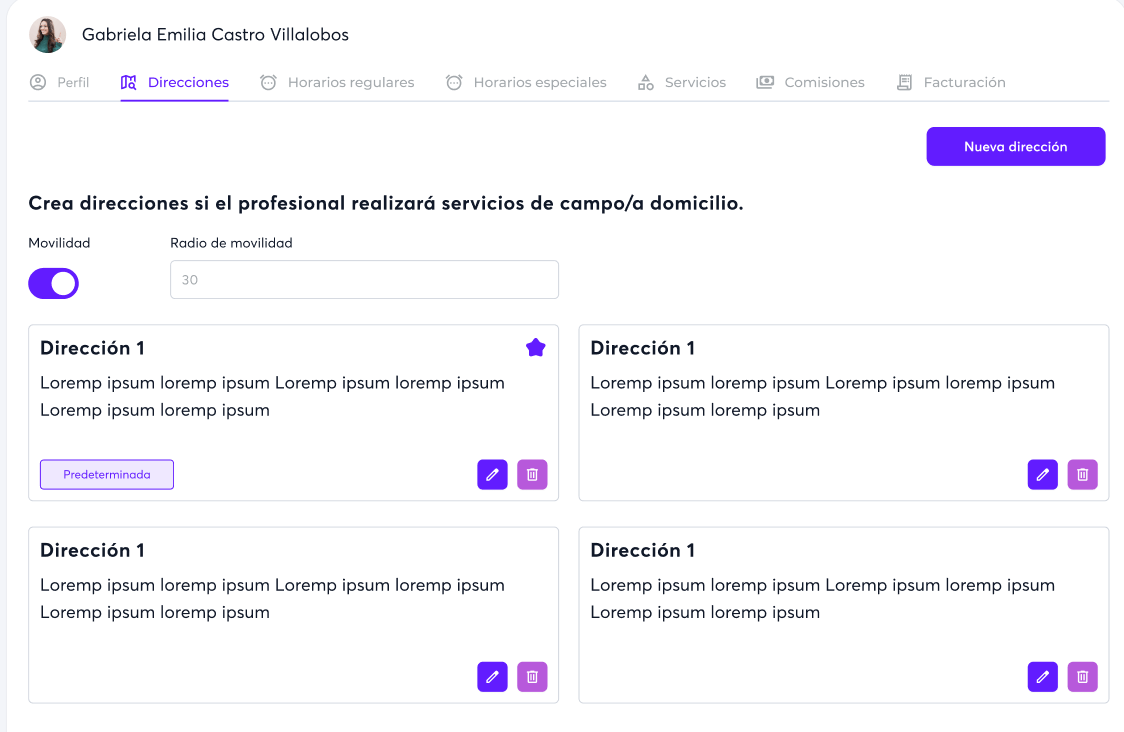 Configurar zonas de cobertura y precios