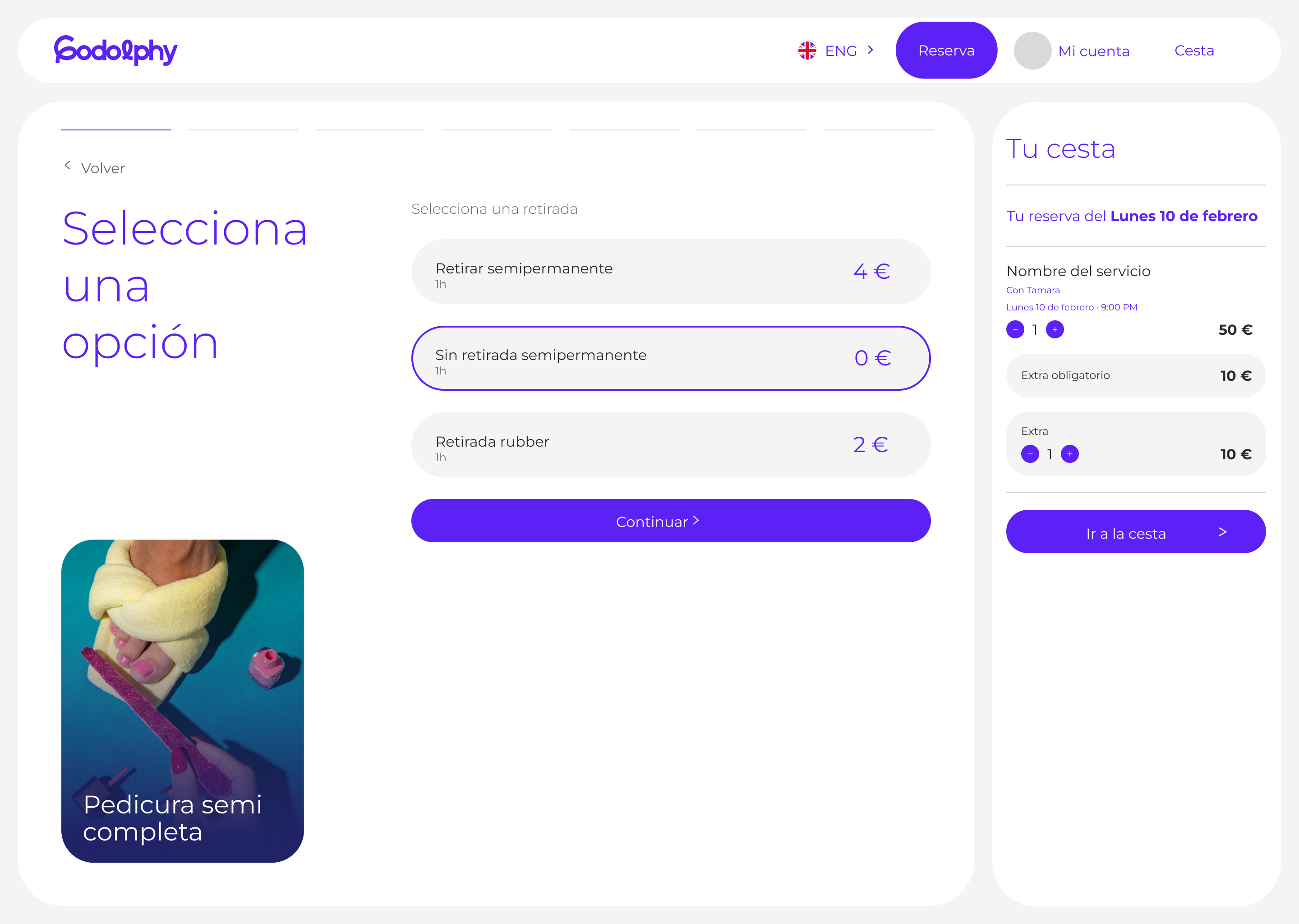 Extras en la reserva con cálculo automático de tiempo