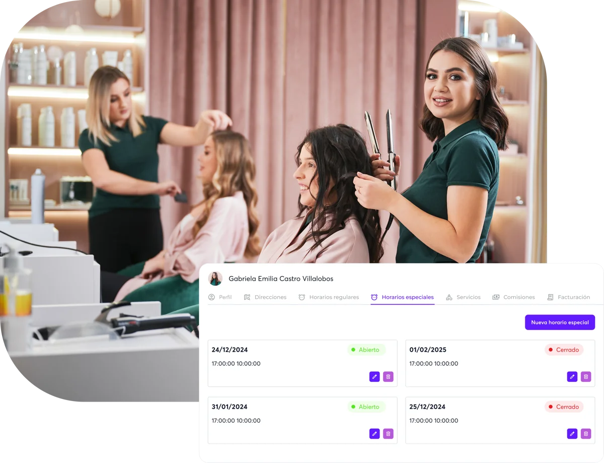 Gestión de horarios centro de estética