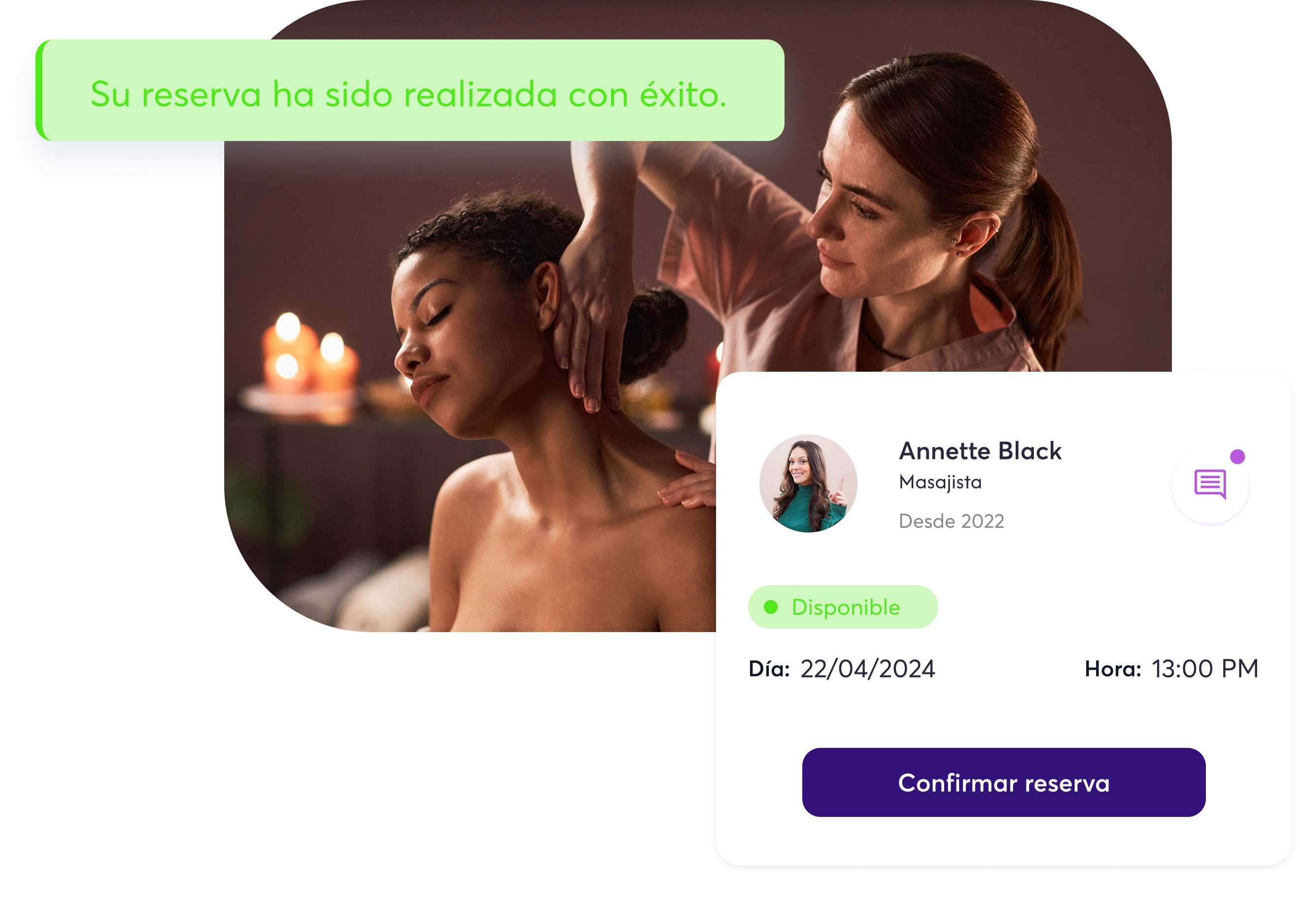 Masajista profesional en su centro de masajes